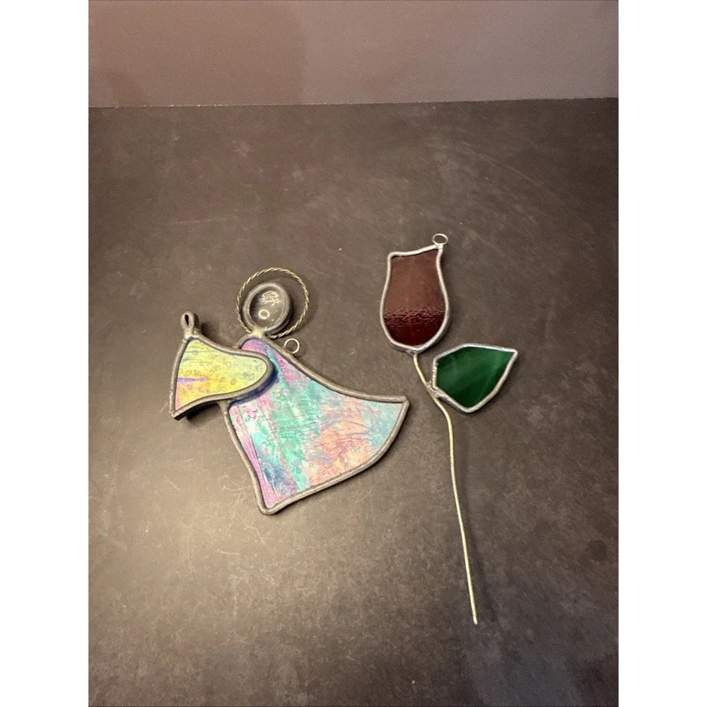 2 Hanging -Small Suncatchers -Angel And Flower‎